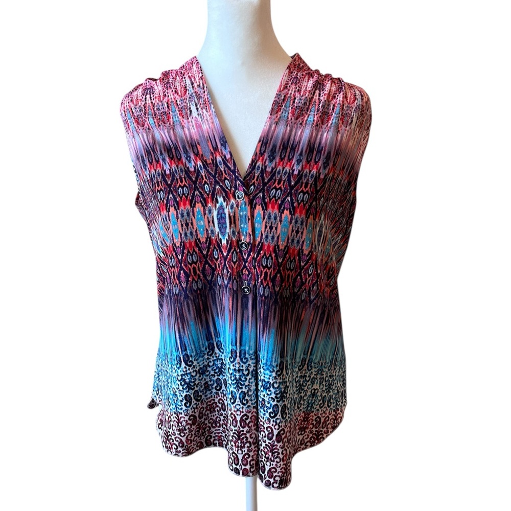 Antonio‎ Melani multicolor sleeveless shirt.